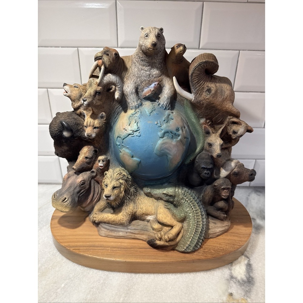 EARTHSONG Wildlife Sculpture LARGEAnimal LION WOLF BEAR‎ 1995 #55/1950 OLA0054
